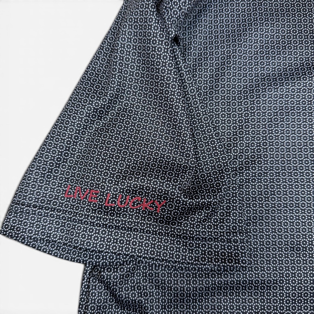 Black Clover Live Lucky 2 lot Mens Large Black White Geometric Golf Polo Shirt L - Picture 13 of 15
